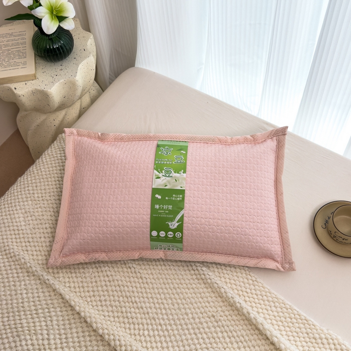 91家纺网 家纺一手货源 找家纺 诺可 2025新款夏凉茶叶枕凉感凉豆豆枕头枕芯 爱心-粉