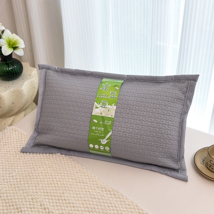 91家纺网 家纺一手货源 找家纺 诺可 2025新款夏凉茶叶枕凉感凉豆豆枕头枕芯 爱心-灰