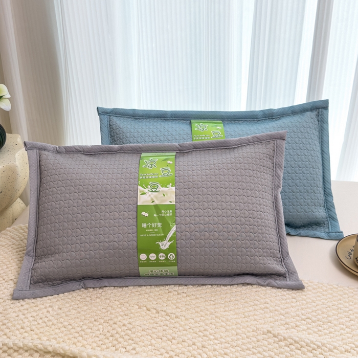 91家纺网 家纺一手货源 找家纺 诺可 2025新款夏凉茶叶枕凉感凉豆豆枕头枕芯 爱心-灰