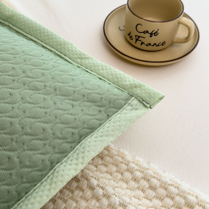 91家纺网 家纺一手货源 找家纺 诺可 2025新款夏凉茶叶枕凉感凉豆豆枕头枕芯 波浪-绿