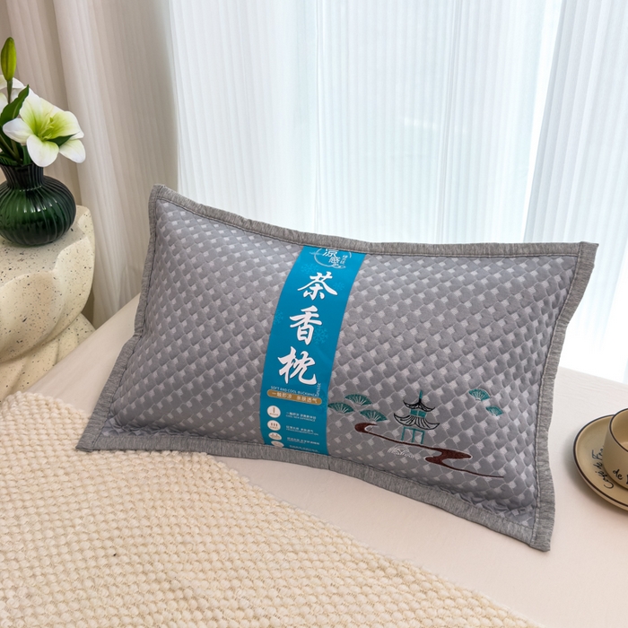 91家纺网 家纺一手货源 找家纺 诺可 2025新款夏凉茶叶枕凉感凉豆豆枕头枕芯 亭子