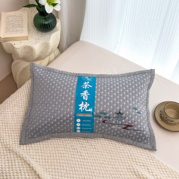 91家纺网 家纺一手货源 找家纺 诺可 2025新款夏凉茶叶枕凉感凉豆豆枕头枕芯 亭子