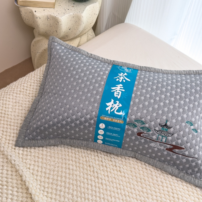 91家纺网 家纺一手货源 找家纺 诺可 2025新款夏凉茶叶枕凉感凉豆豆枕头枕芯 亭子