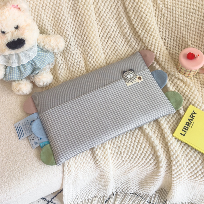 91家纺网 家纺一手货源 找家纺 诺可 2025新款凉感学生儿童记忆枕枕头枕芯-卡通小熊 灰色