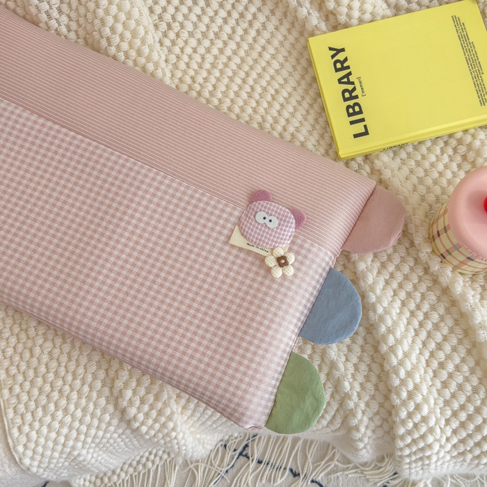 91家纺网 家纺一手货源 找家纺 诺可 2025新款凉感学生儿童记忆枕枕头枕芯-卡通小熊 粉色