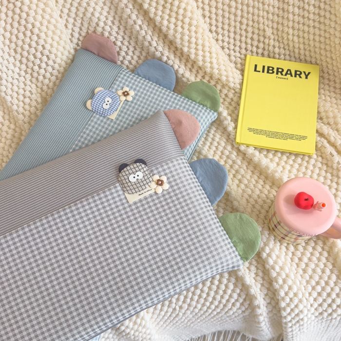 91家纺网 家纺一手货源 找家纺 诺可 2025新款凉感学生儿童记忆枕枕头枕芯-卡通小熊 灰色