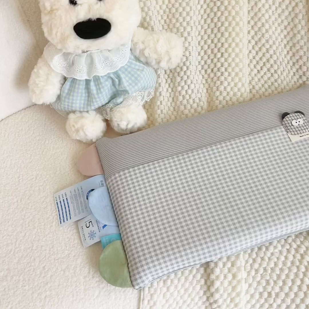 91家纺网 家纺一手货源 找家纺 诺可 2025新款凉感学生儿童记忆枕枕头枕芯-卡通小熊 灰色