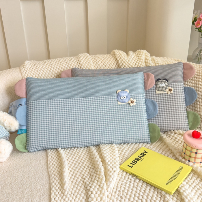 91家纺网 家纺一手货源 找家纺 诺可 2025新款凉感学生儿童记忆枕枕头枕芯-卡通小熊 蓝色