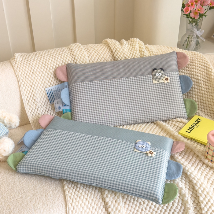 91家纺网 家纺一手货源 找家纺 诺可 2025新款凉感学生儿童记忆枕枕头枕芯-卡通小熊 蓝色