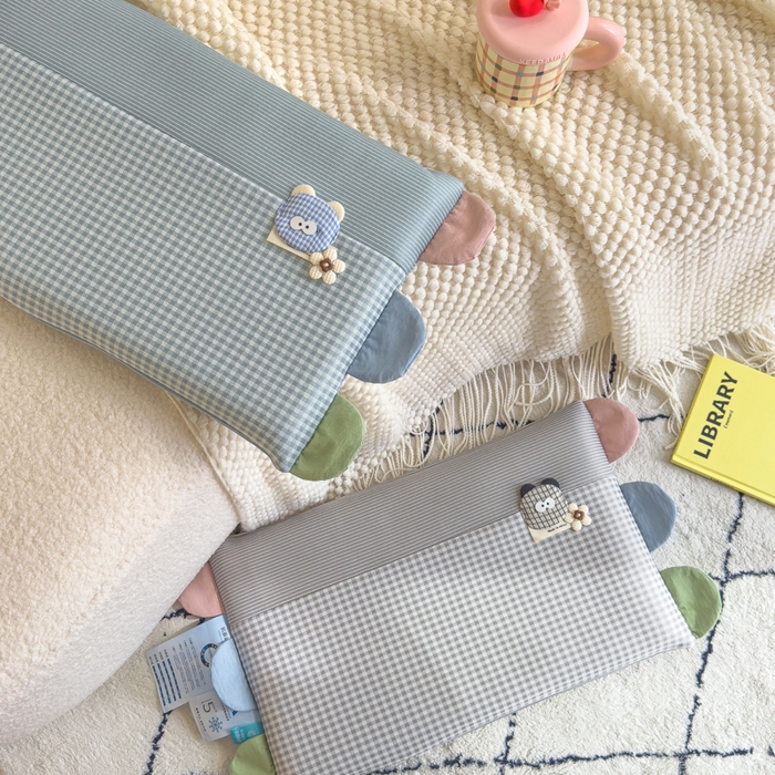 91家纺网 家纺一手货源 找家纺 诺可 2025新款凉感学生儿童记忆枕枕头枕芯-卡通小熊 蓝色