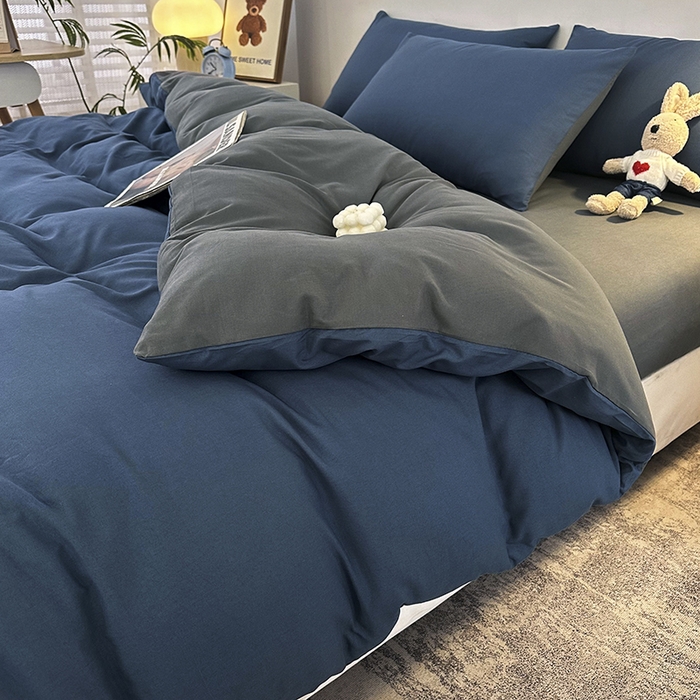 91家纺网 家纺一手货源 找家纺 （总）优纤家纺 2025新款简约亲肤四件套床单床笠学生三件套-纯色混搭系列