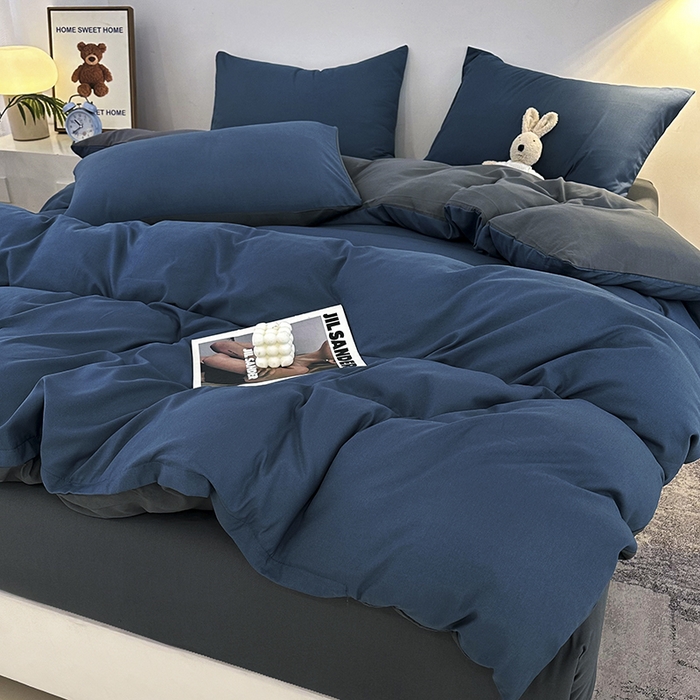 91家纺网 家纺一手货源 找家纺 （总）优纤家纺 2025新款简约亲肤四件套床单床笠学生三件套-纯色混搭系列