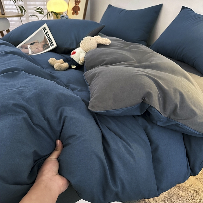 91家纺网 家纺一手货源 找家纺 （总）优纤家纺 2025新款简约亲肤四件套床单床笠学生三件套-纯色混搭系列