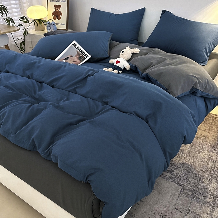 91家纺网 家纺一手货源 找家纺 （总）优纤家纺 2025新款简约亲肤四件套床单床笠学生三件套-纯色混搭系列