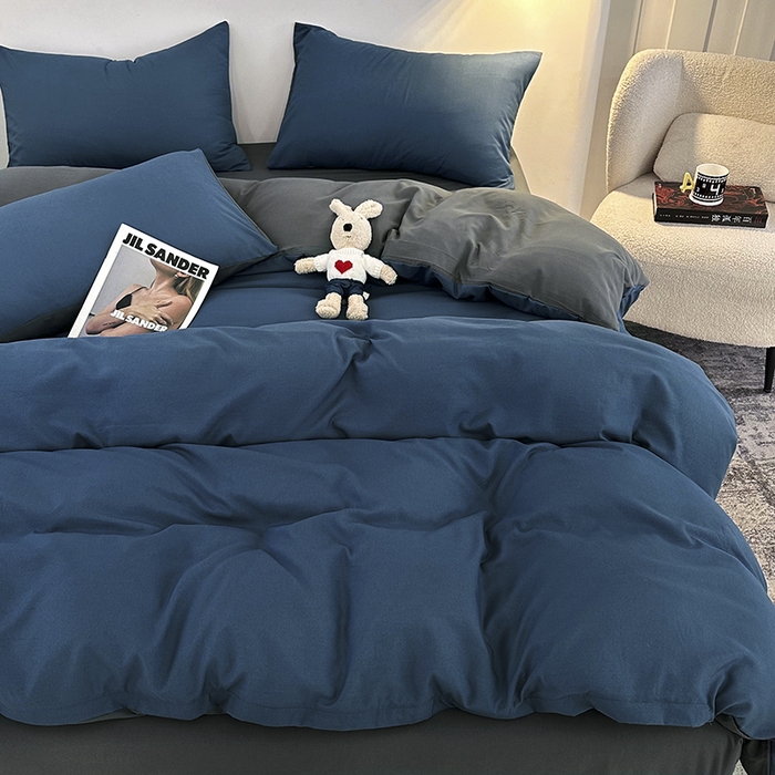 91家纺网 家纺一手货源 找家纺 （总）优纤家纺 2025新款简约亲肤四件套床单床笠学生三件套-纯色混搭系列