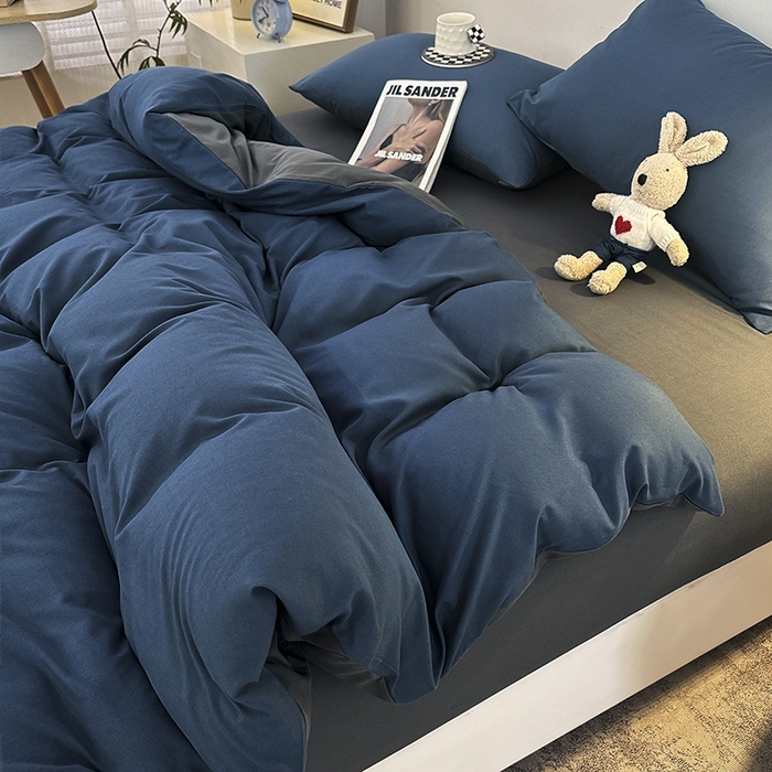 91家纺网 家纺一手货源 找家纺 （总）优纤家纺 2025新款简约亲肤四件套床单床笠学生三件套-纯色混搭系列