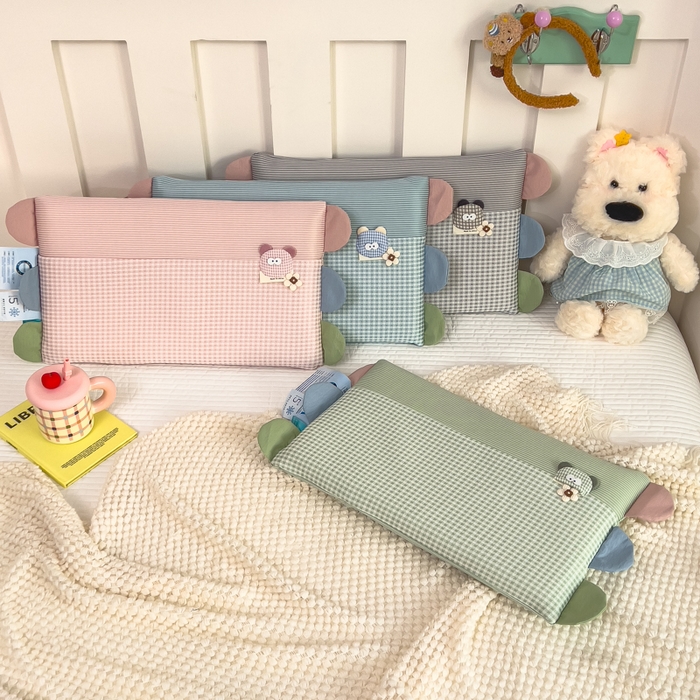 91家纺网 家纺一手货源 找家纺 诺可 2025新款凉感学生儿童记忆枕枕头枕芯-卡通小熊 组合