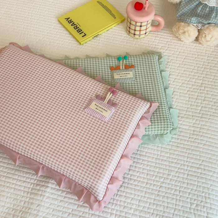 91家纺网 家纺一手货源 找家纺 （总）诺可 2025新款凉感学生儿童记忆枕枕头枕芯-花边郁金香