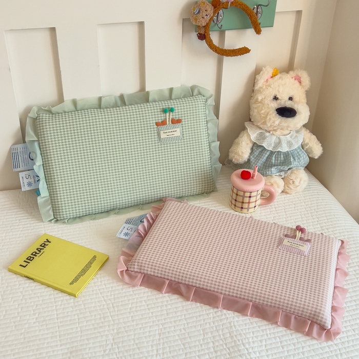 91家纺网 家纺一手货源 找家纺 诺可 2025新款凉感学生儿童记忆枕枕头枕芯-花边郁金香 粉色