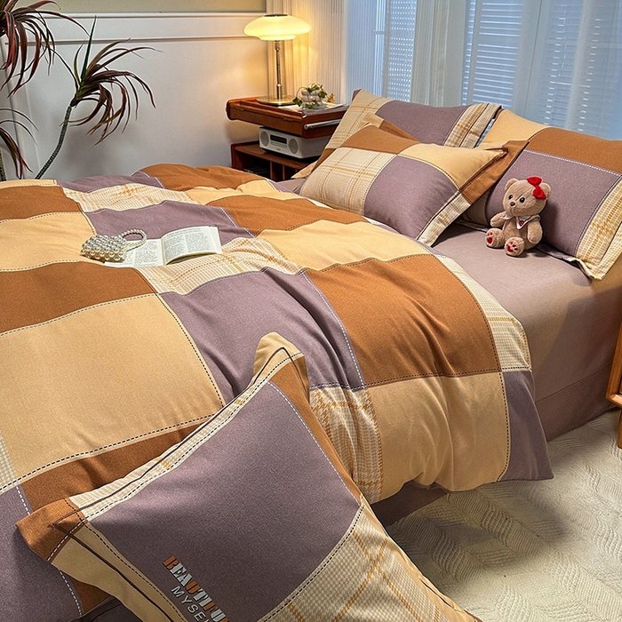 91家纺网 家纺一手货源 找家纺 卡普家居 2025新款全棉纯棉磨毛加厚四件套系列-四件套 格莱美