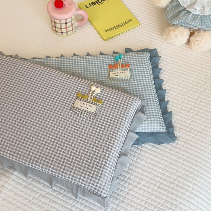 91家纺网 家纺一手货源 找家纺 诺可 2025新款凉感学生儿童记忆枕枕头枕芯-花边郁金香 灰色