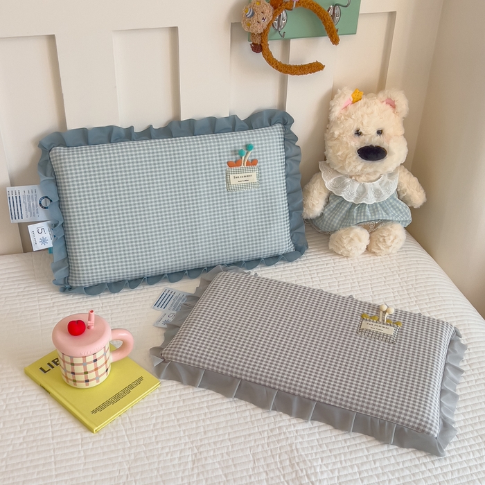 91家纺网 家纺一手货源 找家纺 诺可 2025新款凉感学生儿童记忆枕枕头枕芯-花边郁金香 灰色