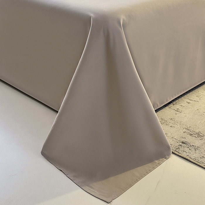 91家纺网 家纺一手货源 找家纺 优纤家纺 2025新款简约亲肤四件套床单床笠学生三件套-纯色混搭系列 豆绿卡其