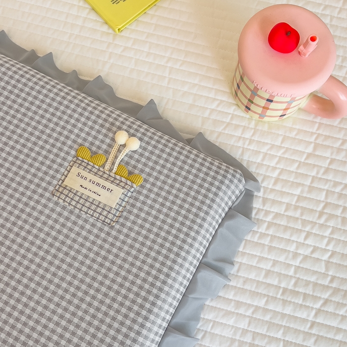 91家纺网 家纺一手货源 找家纺 诺可 2025新款凉感学生儿童记忆枕枕头枕芯-花边郁金香 灰色