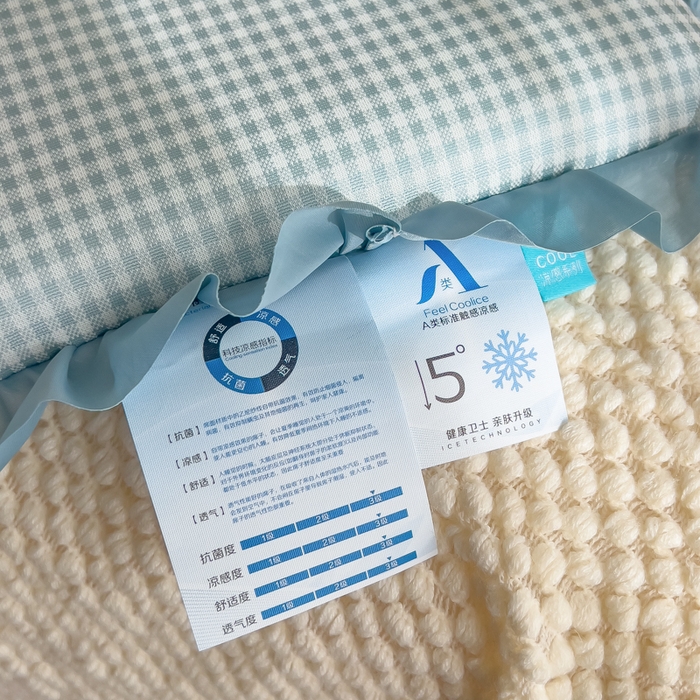 91家纺网 家纺一手货源 找家纺 诺可 2025新款凉感学生儿童记忆枕枕头枕芯-花边郁金香 蓝色