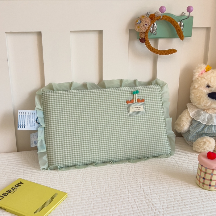 诺可 2025新款凉感学生儿童记忆枕枕头枕芯-花边郁金香 绿色