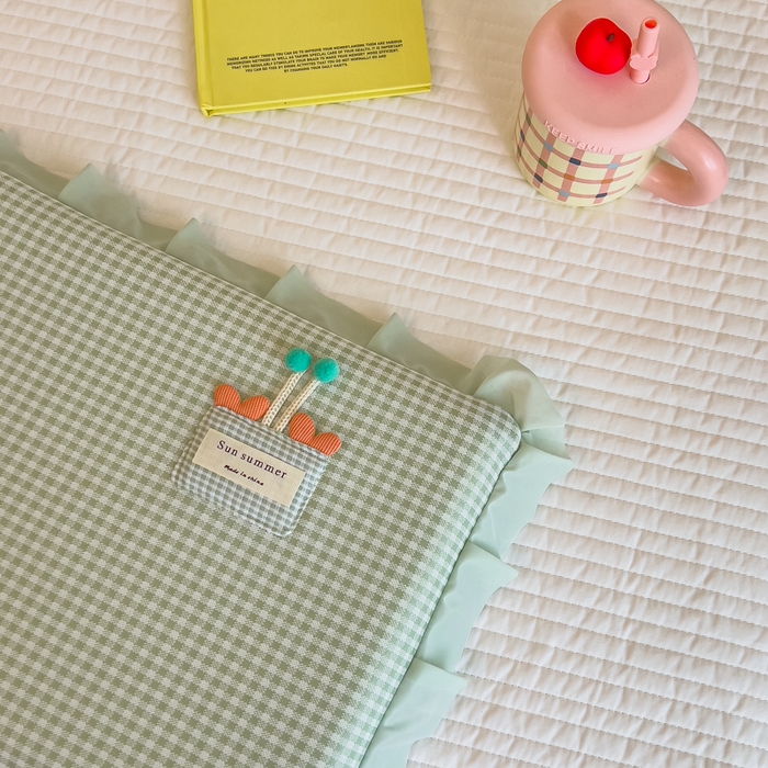 91家纺网 家纺一手货源 找家纺 诺可 2025新款凉感学生儿童记忆枕枕头枕芯-花边郁金香 绿色