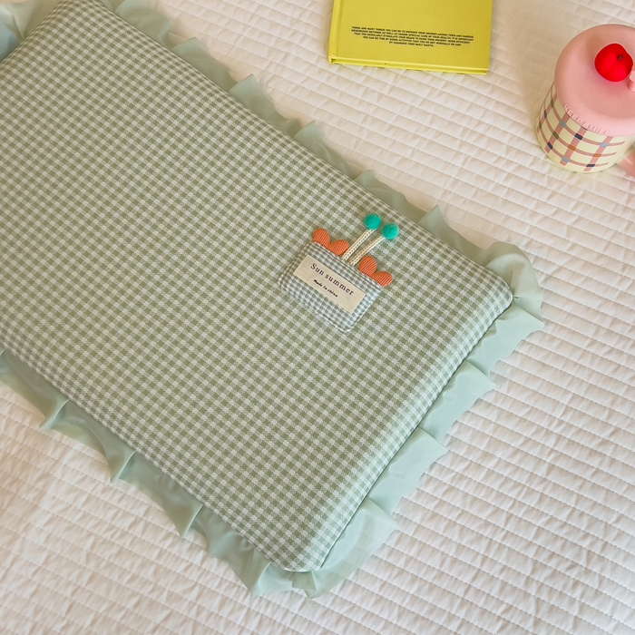 91家纺网 家纺一手货源 找家纺 诺可 2025新款凉感学生儿童记忆枕枕头枕芯-花边郁金香 绿色