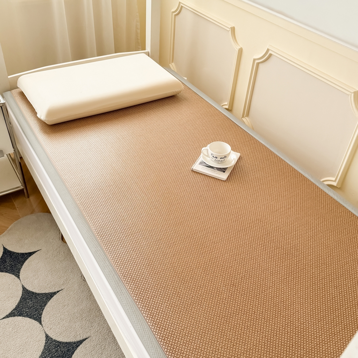 91家纺网 家纺一手货源 找家纺 （总）卡罗兰 2025新款提花冰藤按摩床褥双面四季通用学生床垫