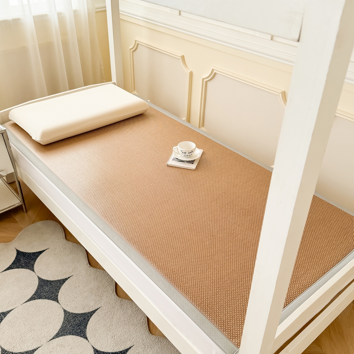 91家纺网 家纺一手货源 找家纺 （总）卡罗兰 2025新款提花冰藤按摩床褥双面四季通用学生床垫