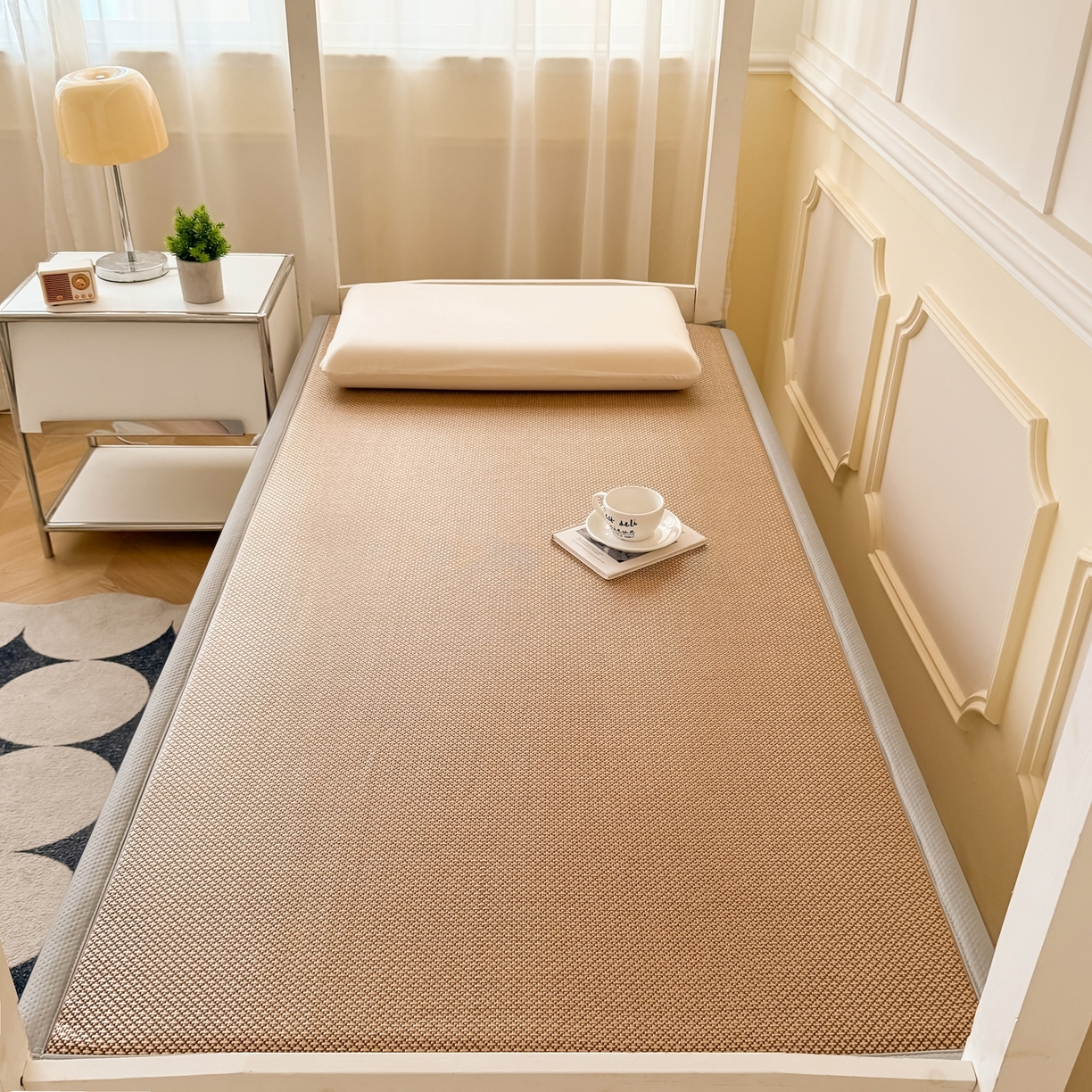 91家纺网 家纺一手货源 找家纺 （总）卡罗兰 2025新款提花冰藤按摩床褥双面四季通用学生床垫