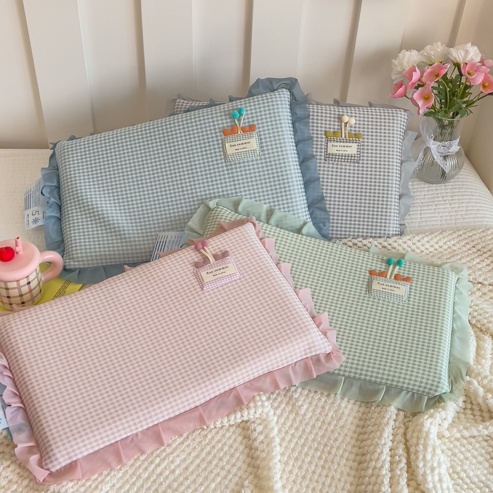 91家纺网 家纺一手货源 找家纺 诺可 2025新款凉感学生儿童记忆枕枕头枕芯-花边郁金香 组合