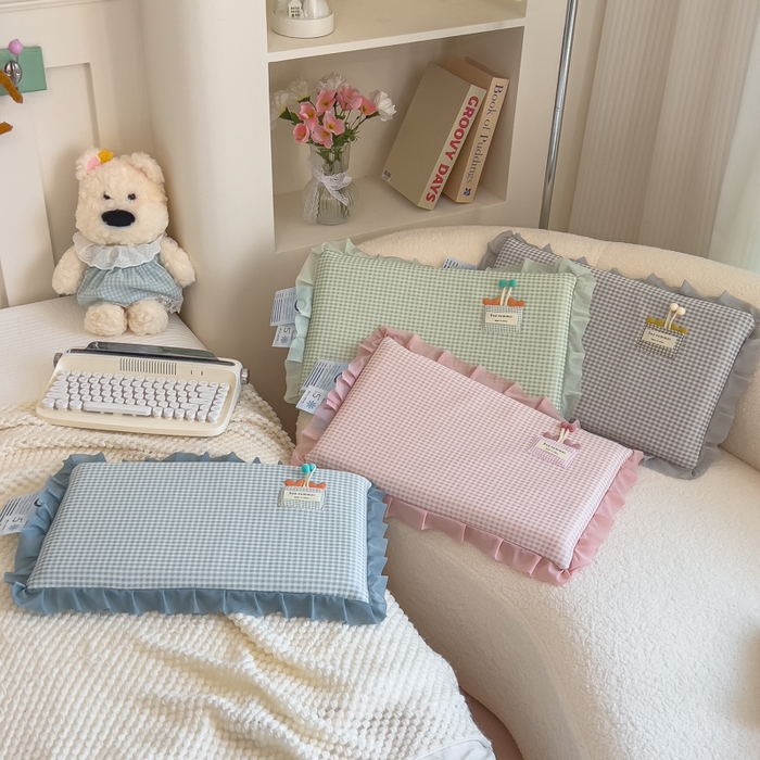 91家纺网 家纺一手货源 找家纺 诺可 2025新款凉感学生儿童记忆枕枕头枕芯-花边郁金香 组合