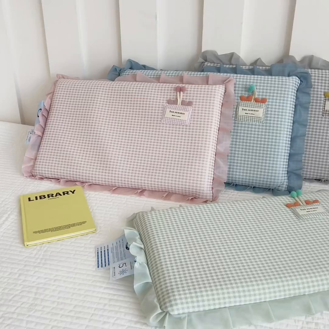 91家纺网 家纺一手货源 找家纺 诺可 2025新款凉感学生儿童记忆枕枕头枕芯-花边郁金香 组合