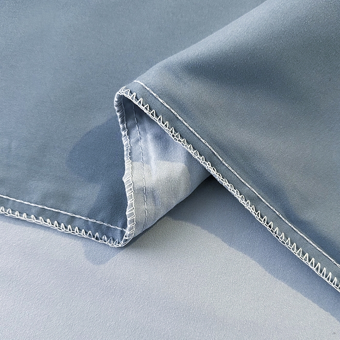 91家纺网 家纺一手货源 找家纺 优纤家纺 2025新款简约亲肤四件套床单床笠学生三件套-纯色混搭系列 蔚蓝浅蓝