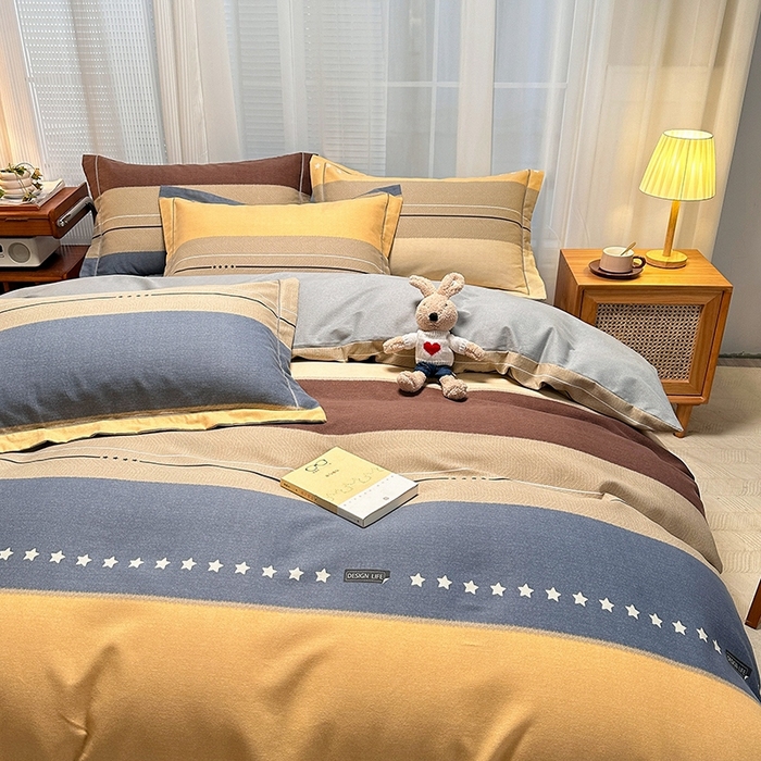 91家纺网 家纺一手货源 找家纺 卡普家居 2025新款全棉纯棉磨毛加厚四件套系列-四件套 杰森