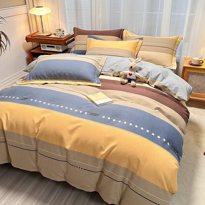 91家纺网 家纺一手货源 找家纺 卡普家居 2025新款全棉纯棉磨毛加厚四件套系列-四件套 杰森