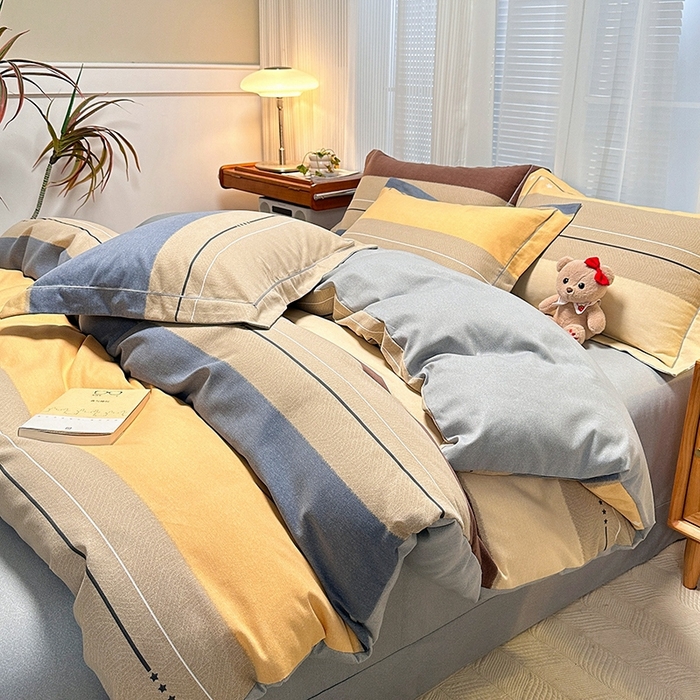 91家纺网 家纺一手货源 找家纺 卡普家居 2025新款全棉纯棉磨毛加厚四件套系列-四件套 杰森