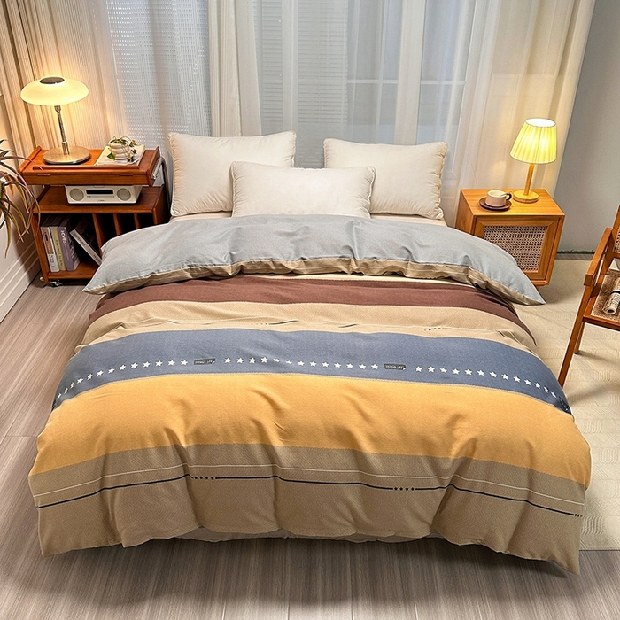 91家纺网 家纺一手货源 找家纺 卡普家居 2025新款全棉纯棉磨毛加厚四件套系列-四件套 杰森