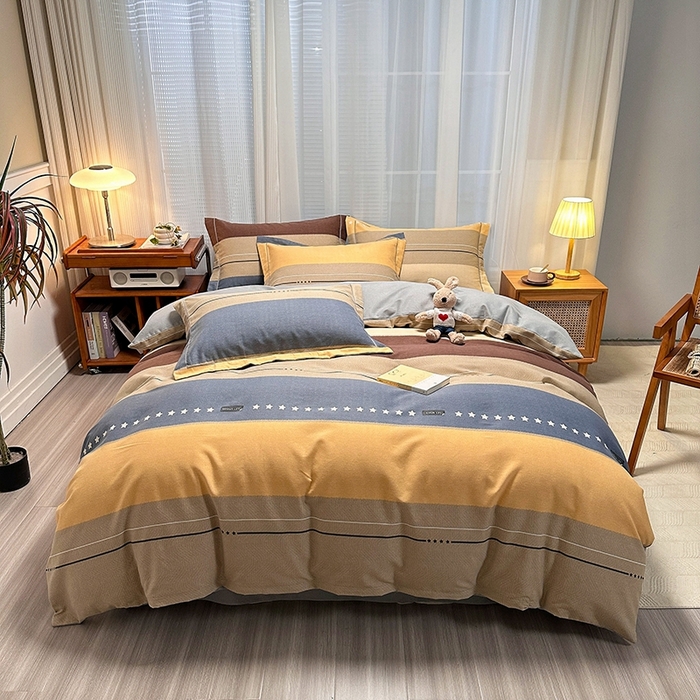 91家纺网 家纺一手货源 找家纺 卡普家居 2025新款全棉纯棉磨毛加厚四件套系列-四件套 杰森