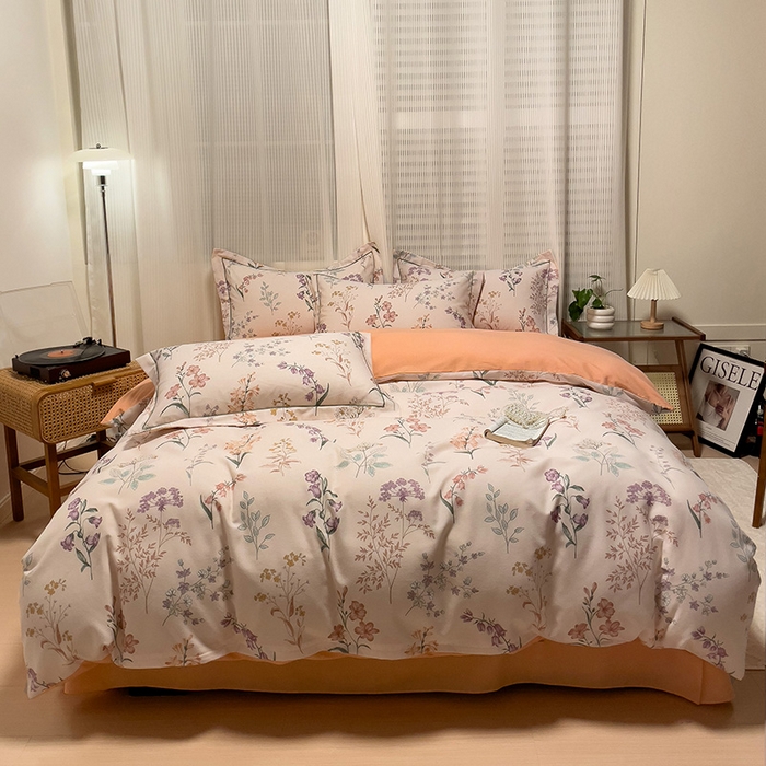 91家纺网 家纺一手货源 找家纺 卡普家居 2025新款全棉纯棉磨毛加厚四件套系列-四件套 洛伊