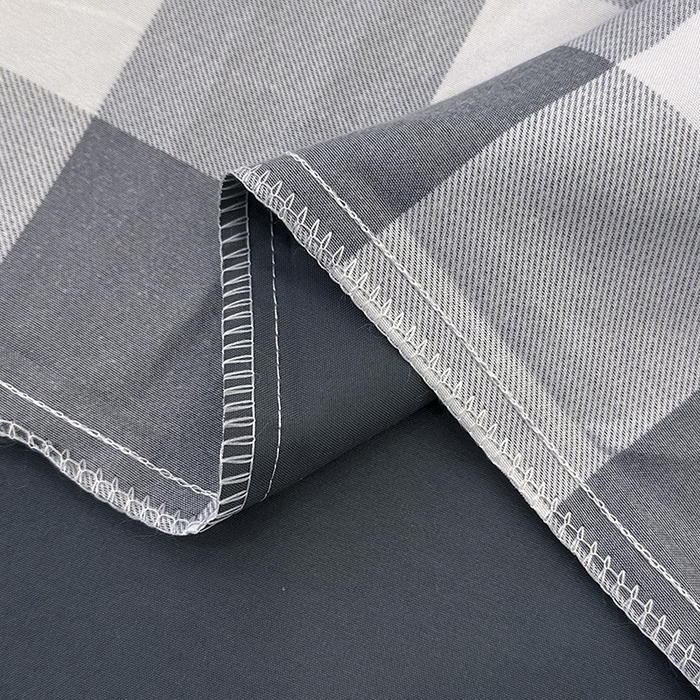 91家纺网 家纺一手货源 找家纺 优纤家纺 2025新款简约亲肤四件套床单床笠学生三件套-格子条纹系列 黑白大格