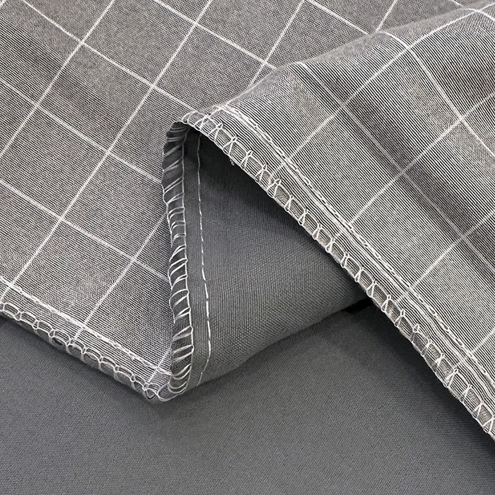 91家纺网 家纺一手货源 找家纺 优纤家纺 2025新款简约亲肤四件套床单床笠学生三件套-格子条纹系列 灰小格