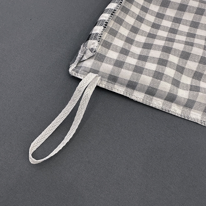 91家纺网 家纺一手货源 找家纺 优纤家纺 2025新款简约亲肤四件套床单床笠学生三件套-格子条纹系列 黑白小格