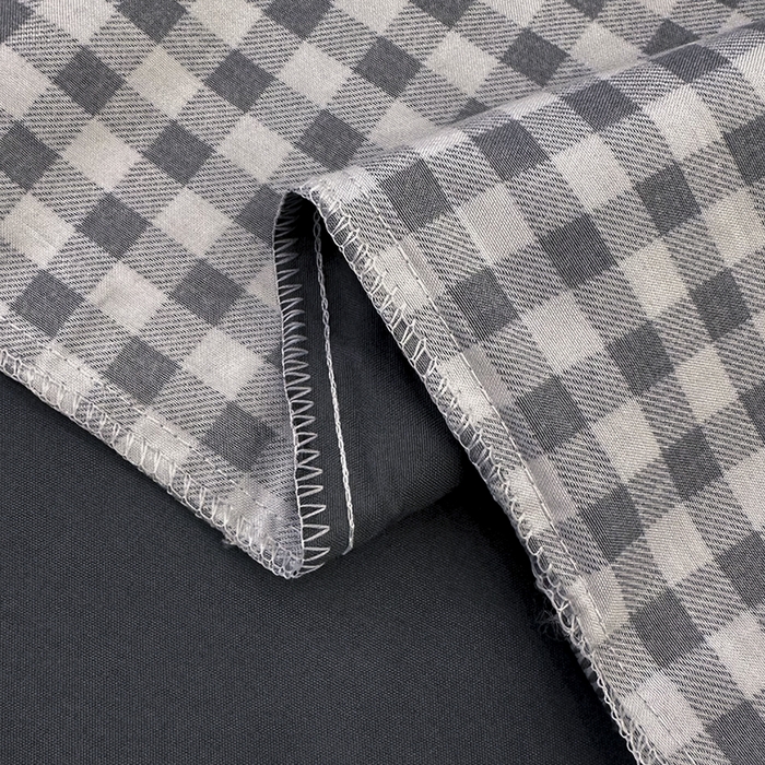 91家纺网 家纺一手货源 找家纺 优纤家纺 2025新款简约亲肤四件套床单床笠学生三件套-格子条纹系列 黑白小格