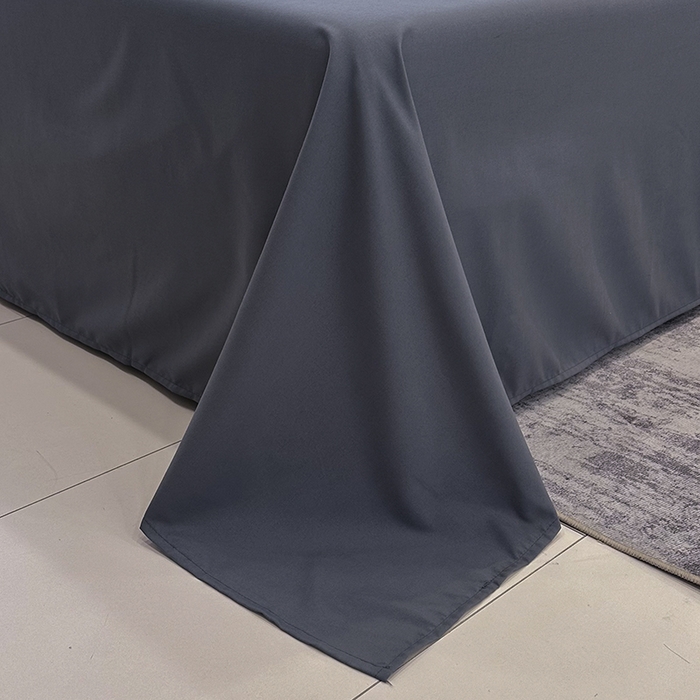 91家纺网 家纺一手货源 找家纺 优纤家纺 2025新款简约亲肤四件套床单床笠学生三件套-格子条纹系列 黑白小格